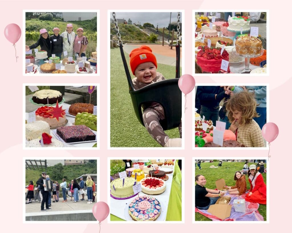 Pink Simple Happy Birthday Photo Collage